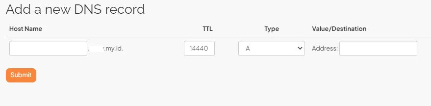 Menambahkan DNS records