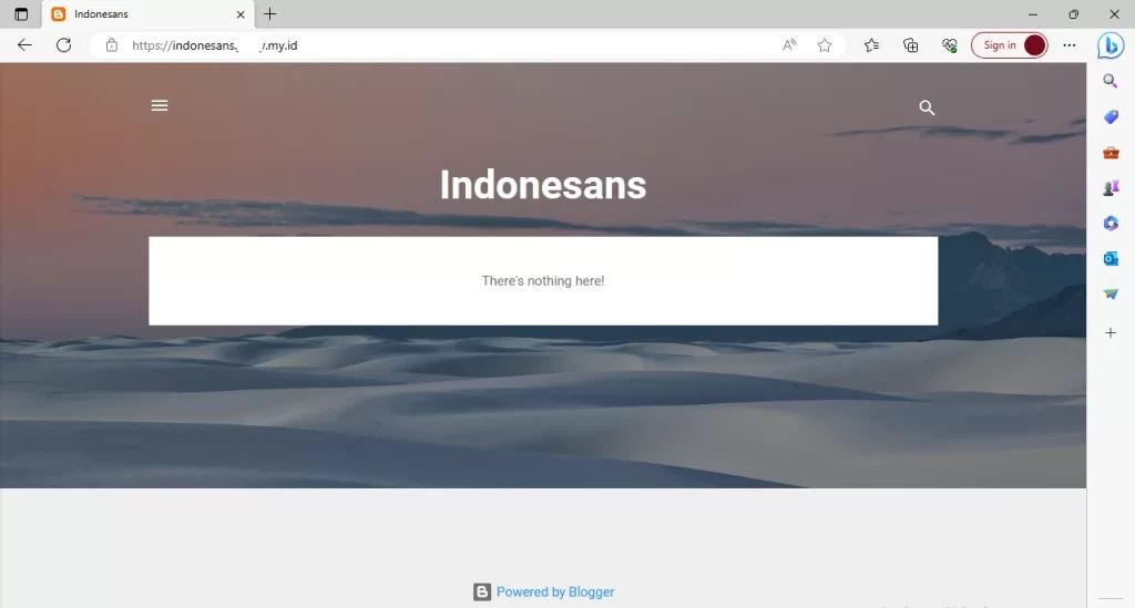 Penambahan subdomain di Blogger berhasil