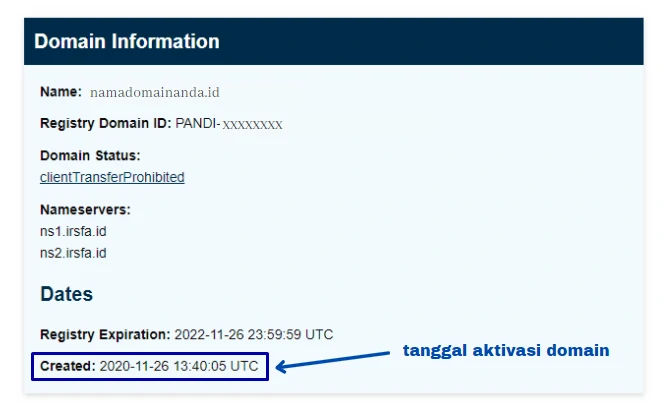 cara mengecek umur domain