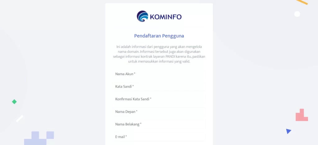 Pengisian Identitas Diri dan Pengunggahan Dokumen Resmi untuk Mendaftarkan Domain GO ID.