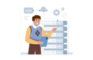 Seorang Reseller Hosting sedang Bekerja.