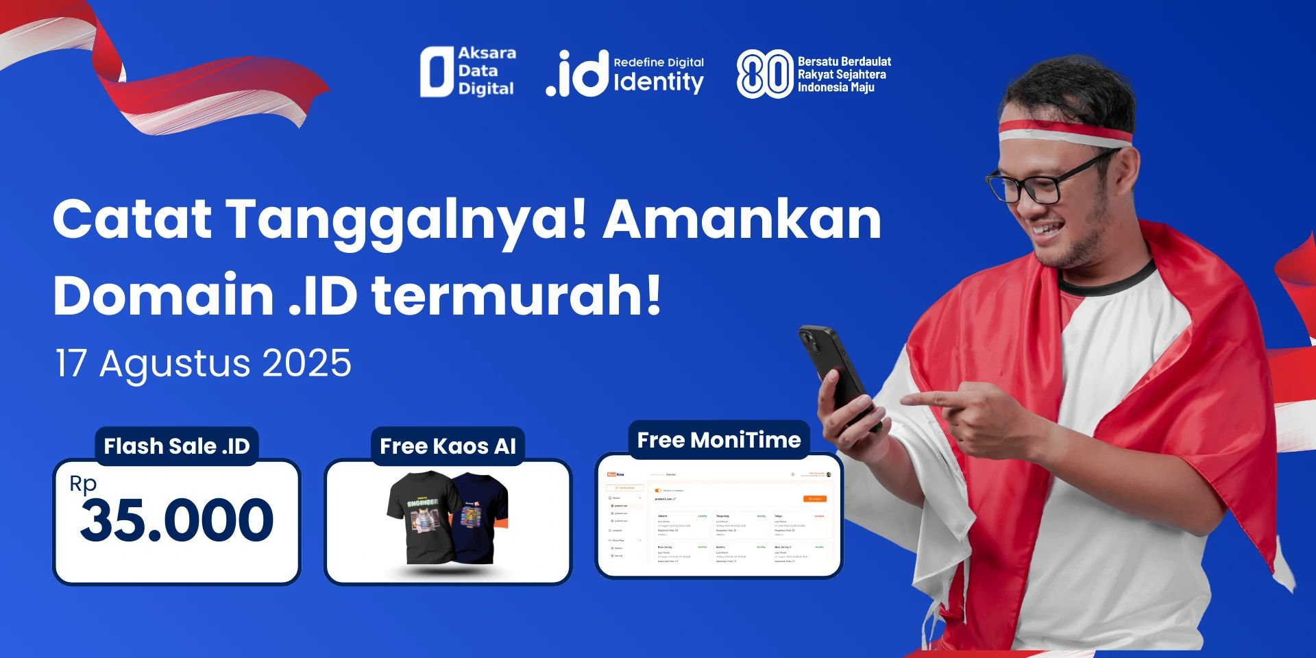 banner promo domain .id spesial HUT RI ke-80