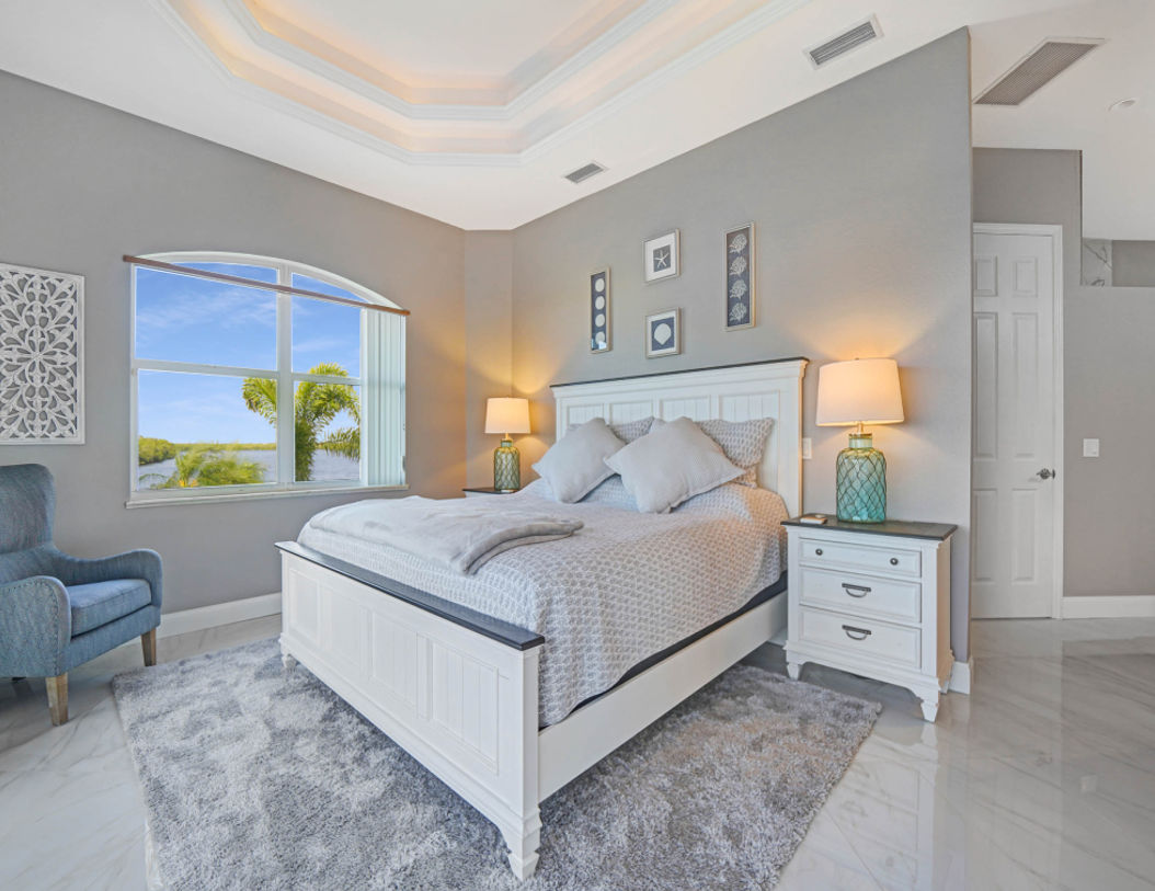 Sunset Manor Port Charlotte Vacation Home Master’s Bedroom Waterfront View 