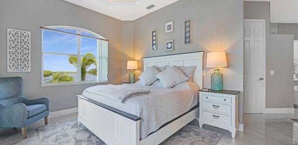 Sunset Manor Port Charlotte Vacation Home Master’s Bedroom Waterfront View 