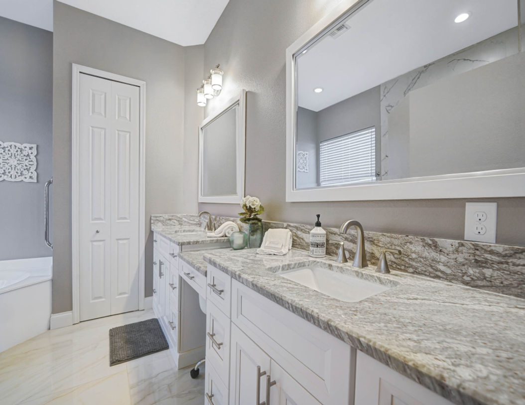 Modern White Marble Top Bathroom