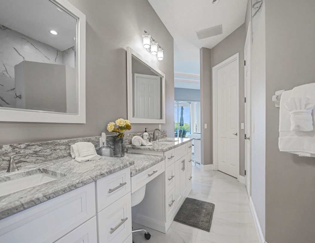 Clean Hallway of Beautiful Bathroom Area