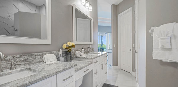 Clean Hallway of Beautiful Bathroom Area