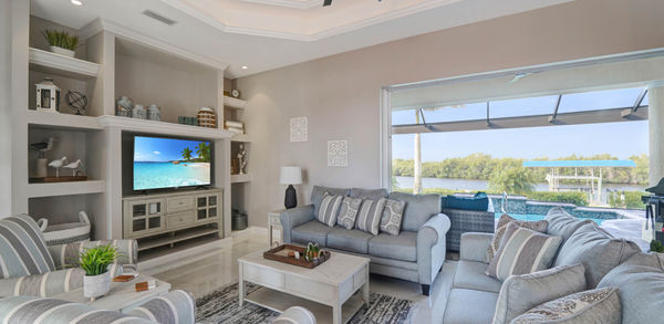 Modern Monochromatic Living Room