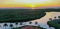 Aerial Waterfront Sunset View