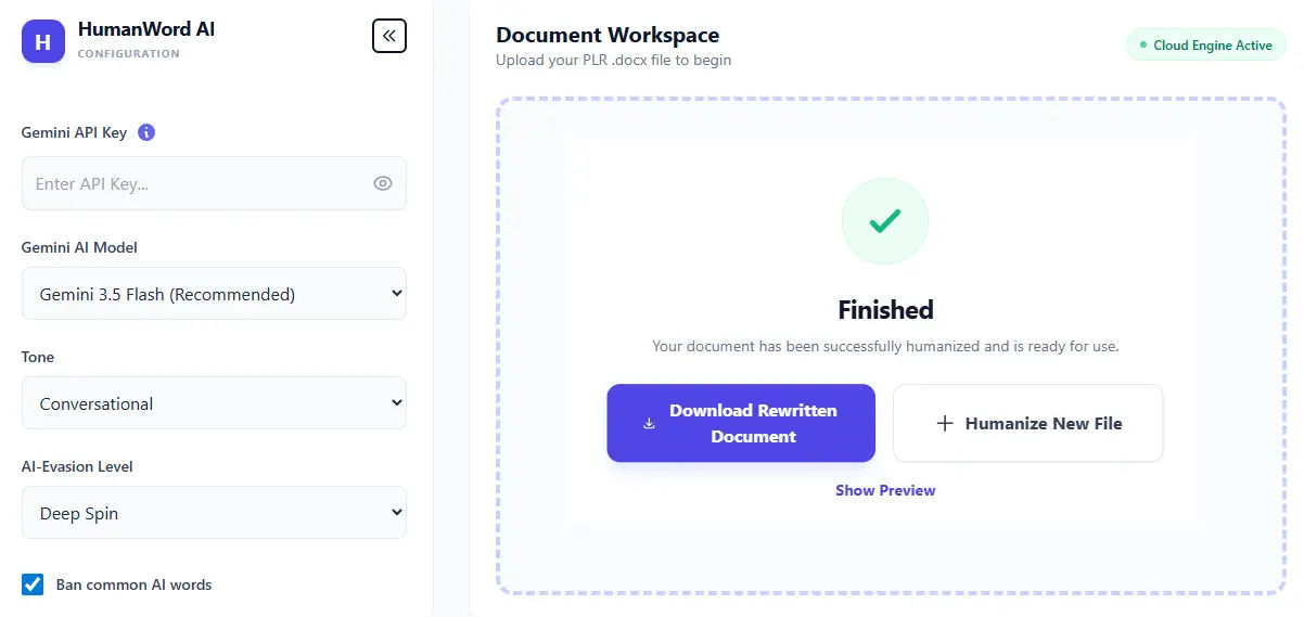 Platform Settings Mockup