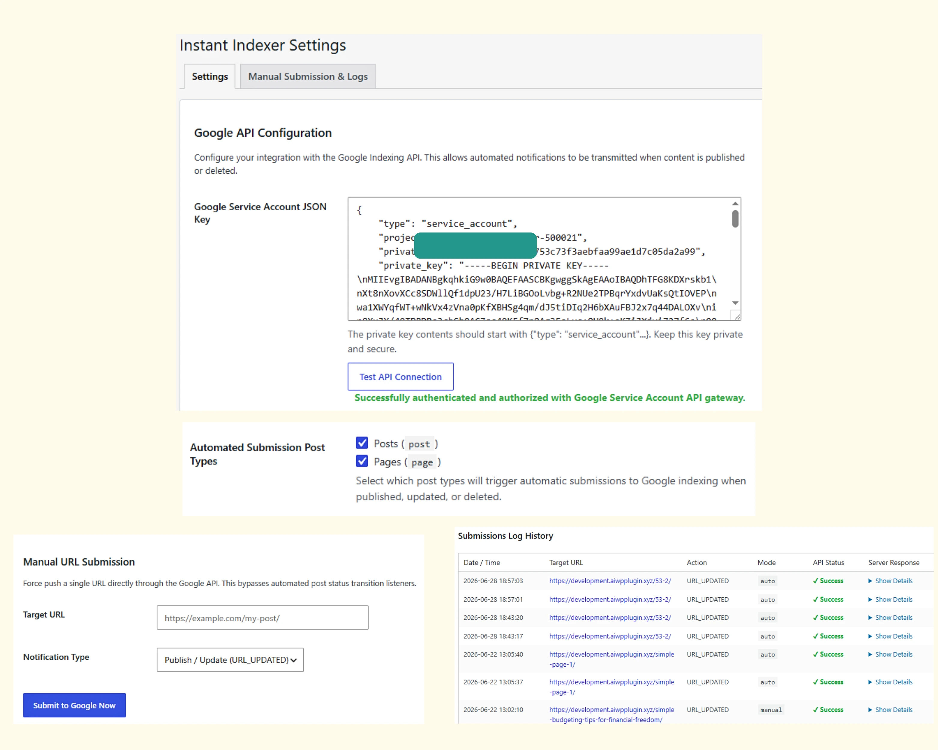 Vanguard Instant Indexer Dashboard Preview