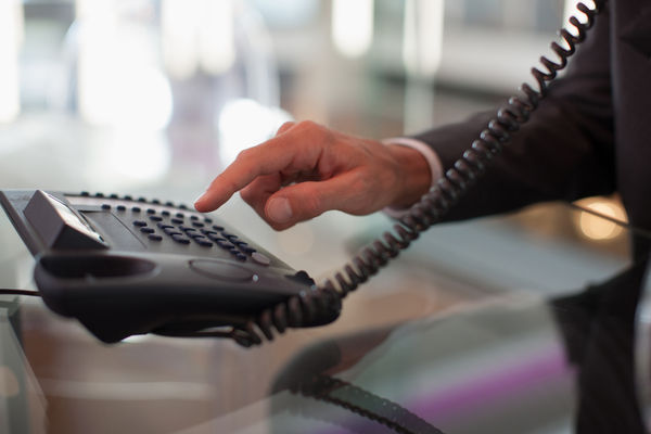 A man using a business phone