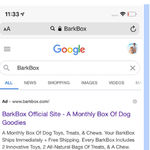 BarkBox Google Ad on Mobile