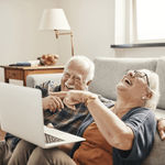 elderly couple happy