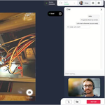 A video call on a desktop