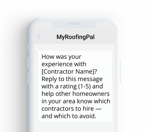 SMS screenshot - MyRoofingPal