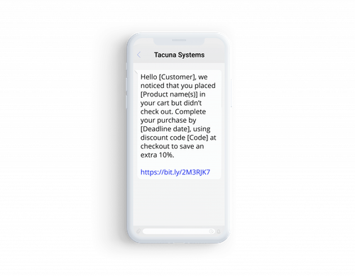 SMS screenshot - Tacuna Systems