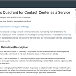 A picture with text and headers describing how Gartner named 8x8 a leader in UCaaS Magic Quadrant