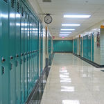 Hallway of K-12 school that uses 8x8’s cloud communication platform