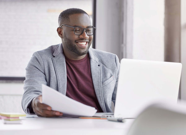 Attorney using laptop to facilitate secure and professional legal communications with client