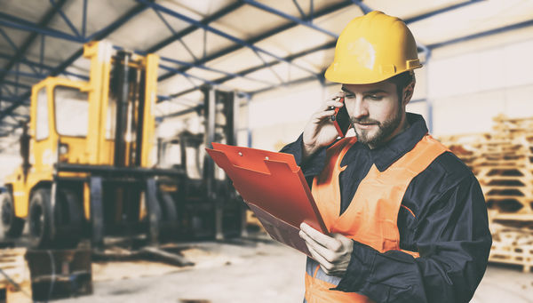 Man in warehouse