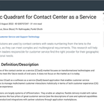 Image showing the text describing 2022 gartner magic quadrant for Contact Center as a Service (CCaaS).