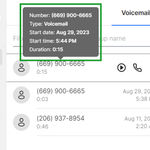 Enhanced Voicemail Log Details