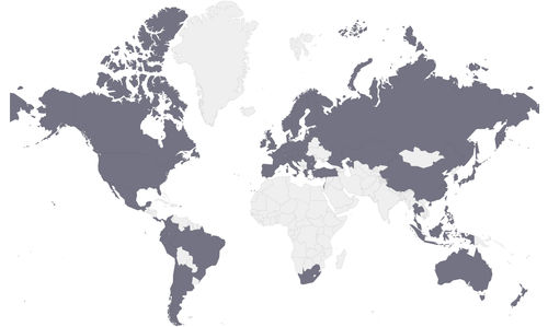 8x8 Global coverage map