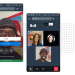 Image showing 8x8 meeting being conducted via mobile browser
