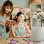 Women working in shop