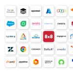 Icons listing current 8x8 Technology Partners