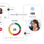 Collage of 8x8 XCaaS solutions for integrated contact center and UC