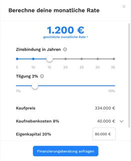 Financing Calculator Screenshot