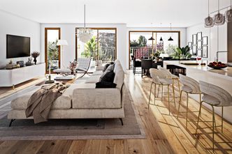 Suburban Living in Frankfurt: Wohnbereich mit eleganter Ausstattung & tollem Weitblick