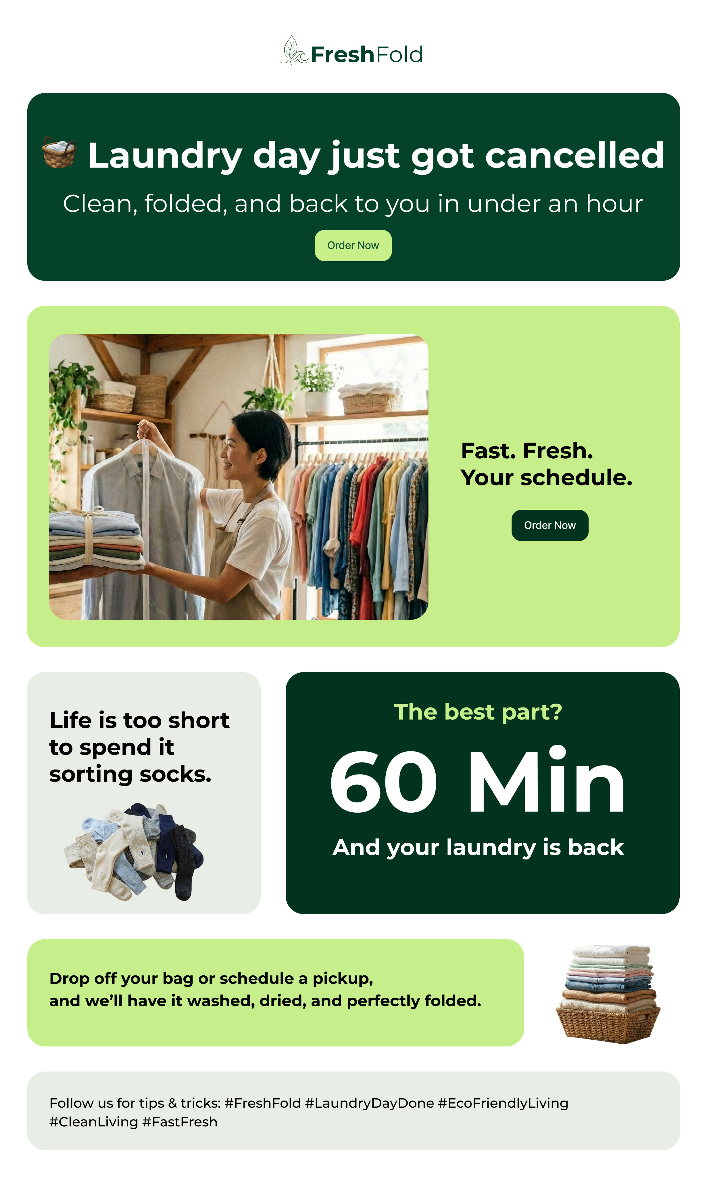 FreshFold laundry email example