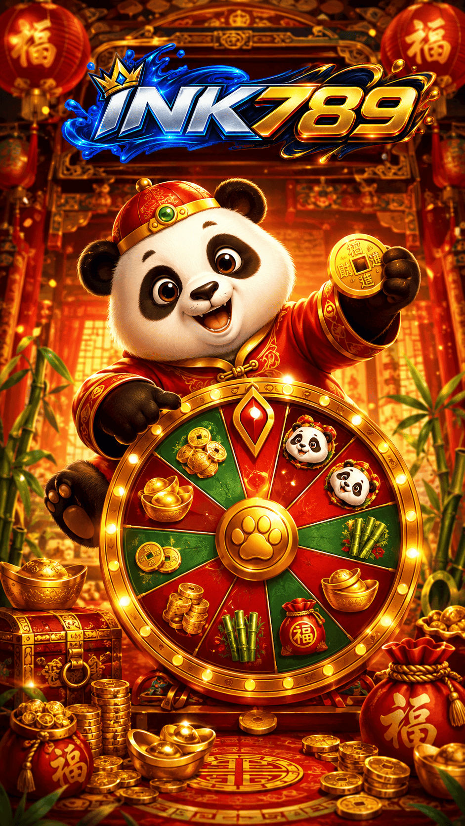 Cuplikan layar navigasi aplikasi game online INK789