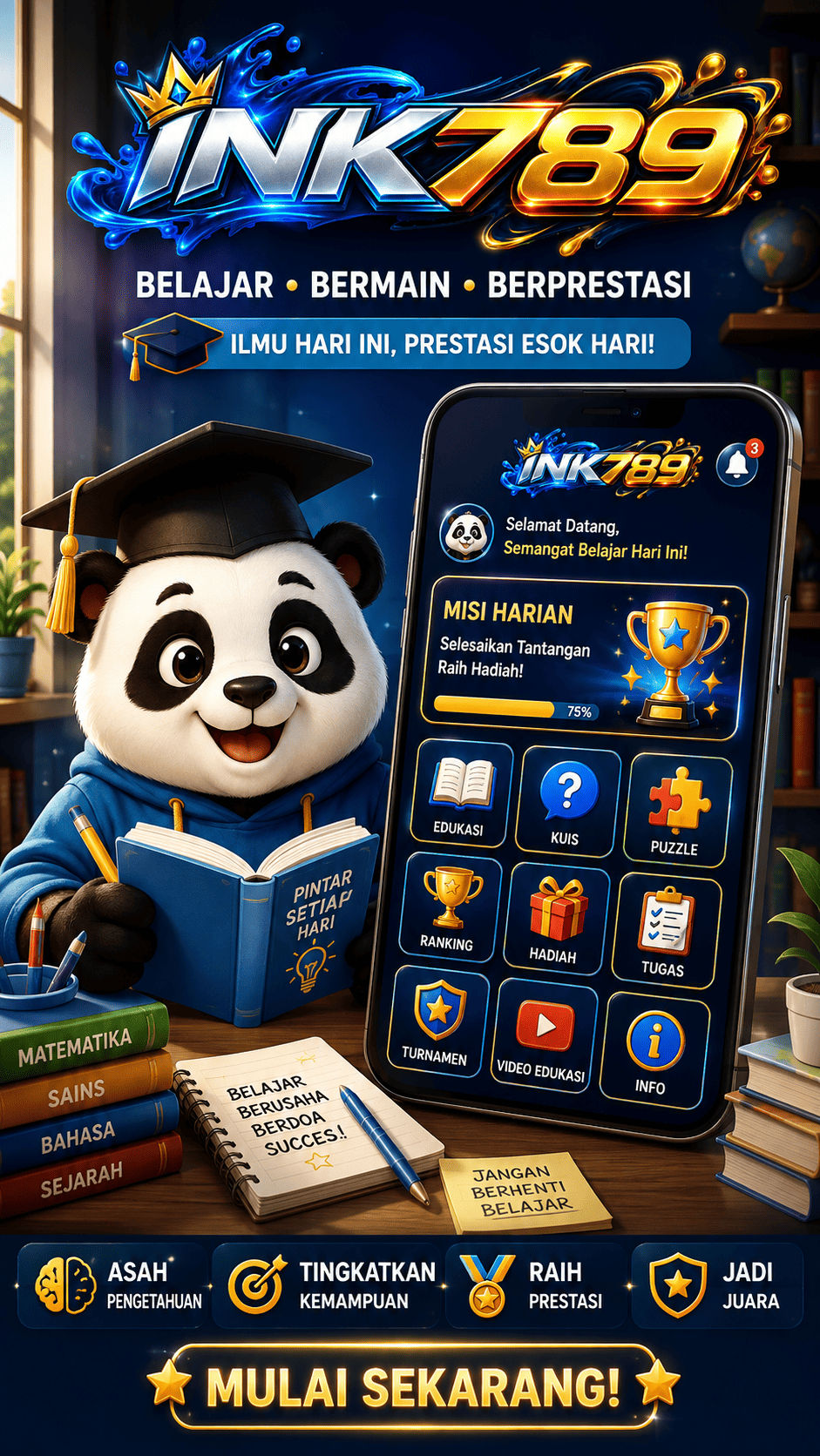 Galeri pratinjau visual ekosistem aplikasi game online INK789