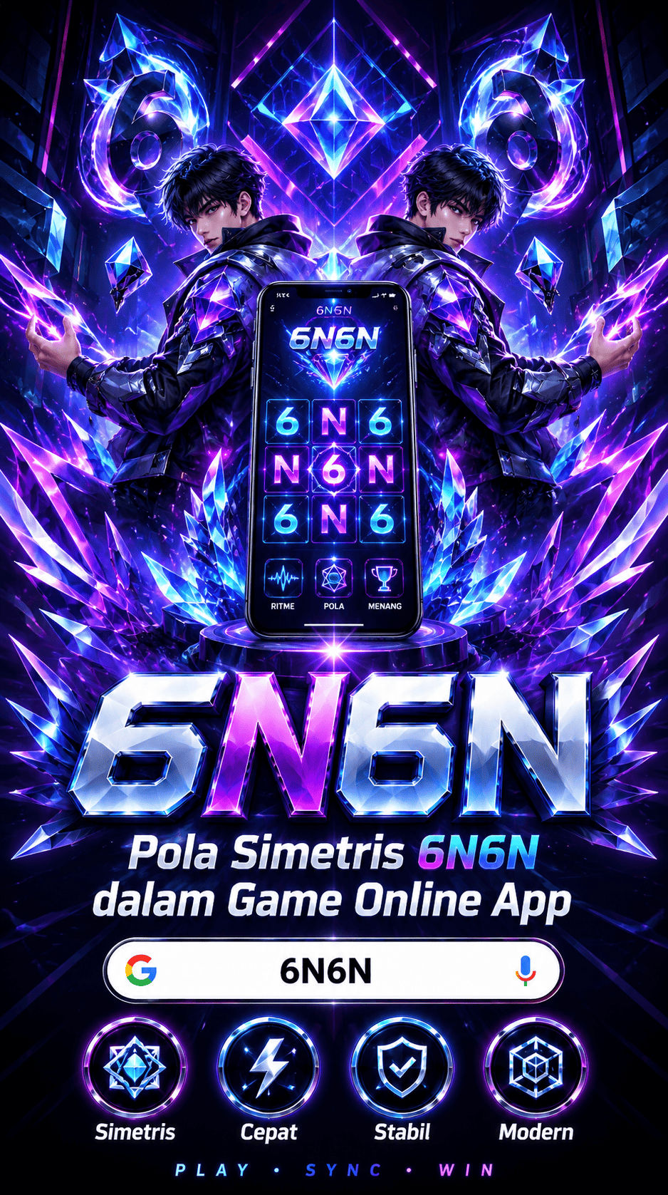 Cuplikan layar menu unduhan 6N6N untuk perangkat Android