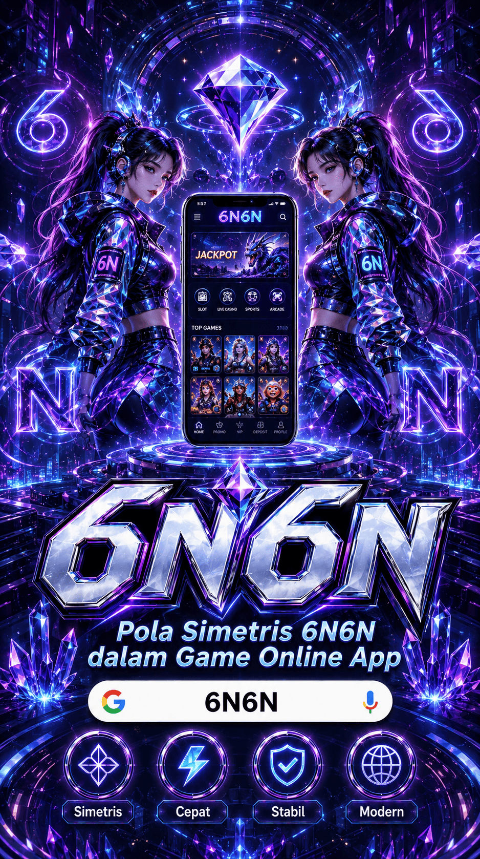 Galeri pratinjau visual 6N6N build APK resmi terbaru
