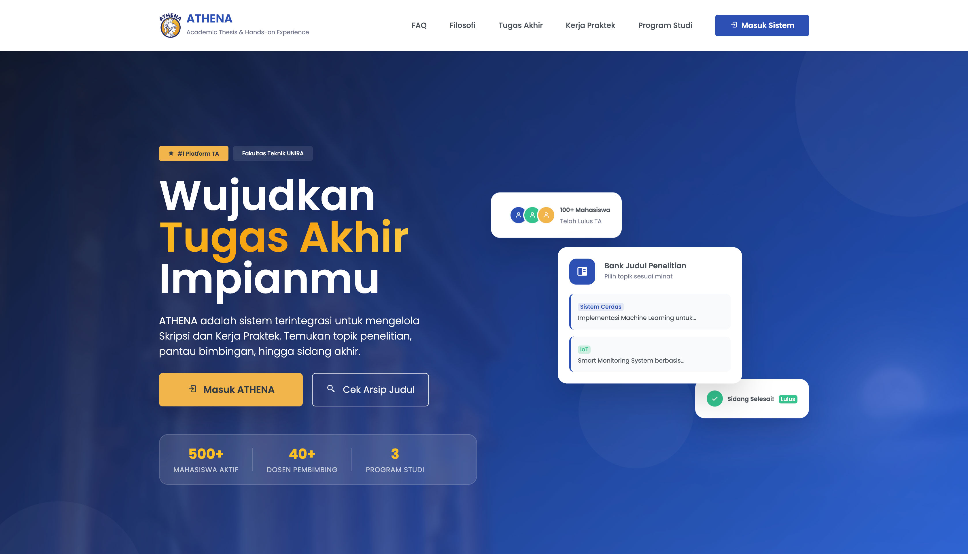 Athena - Academic Thesis Hands-on Experience Navigation Application