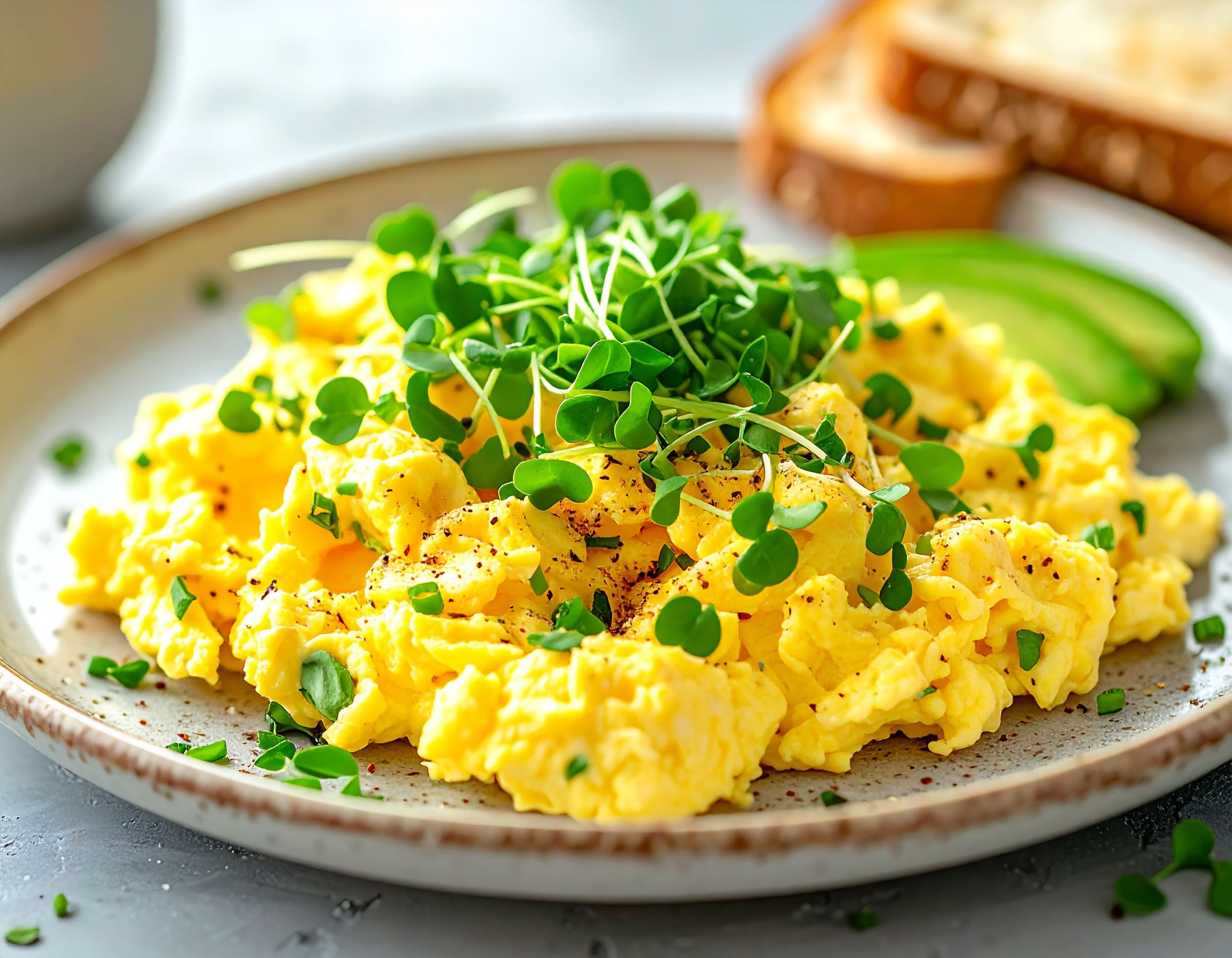 Pea Shoot Scrambled Eggs