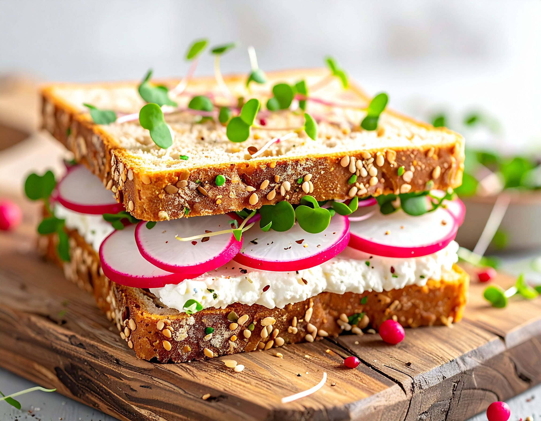 Radish Microgreen Sandwich
