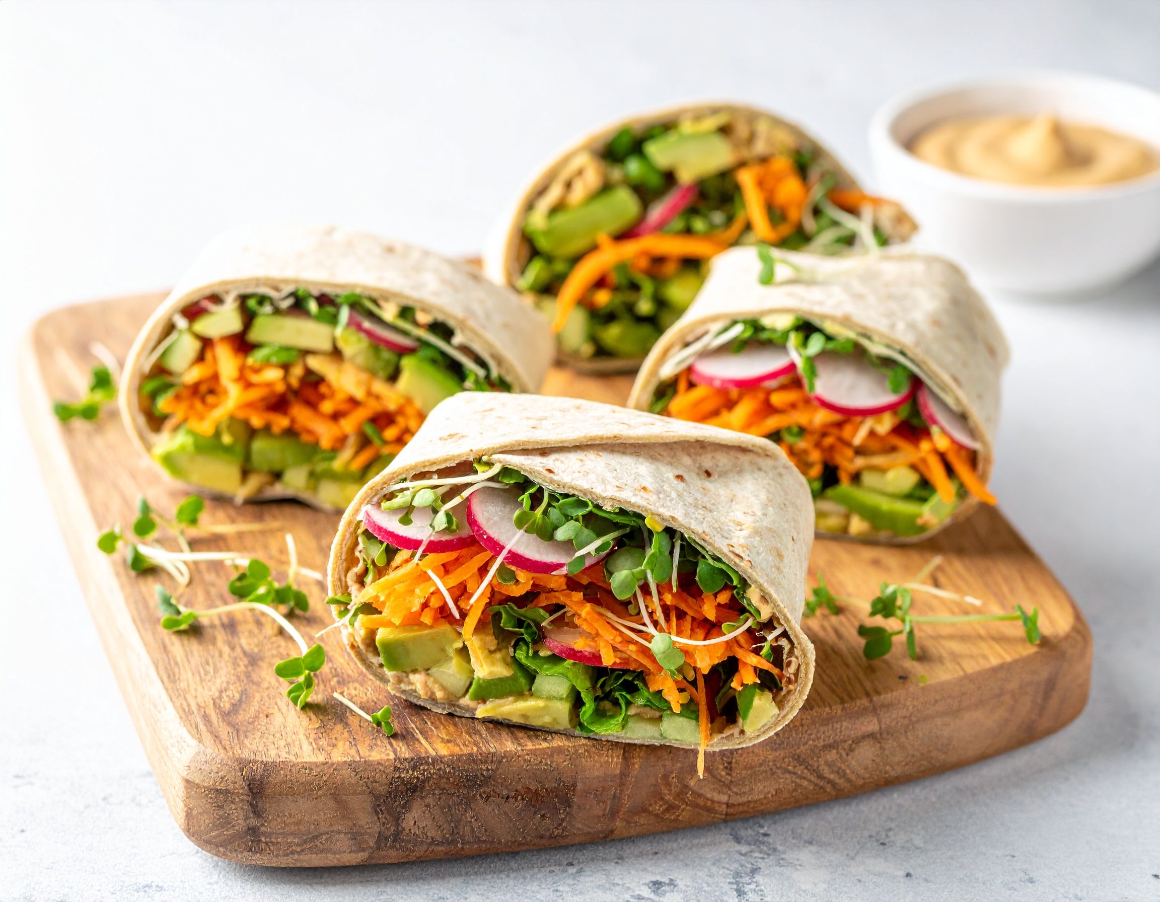 Radish Microgreen Wraps