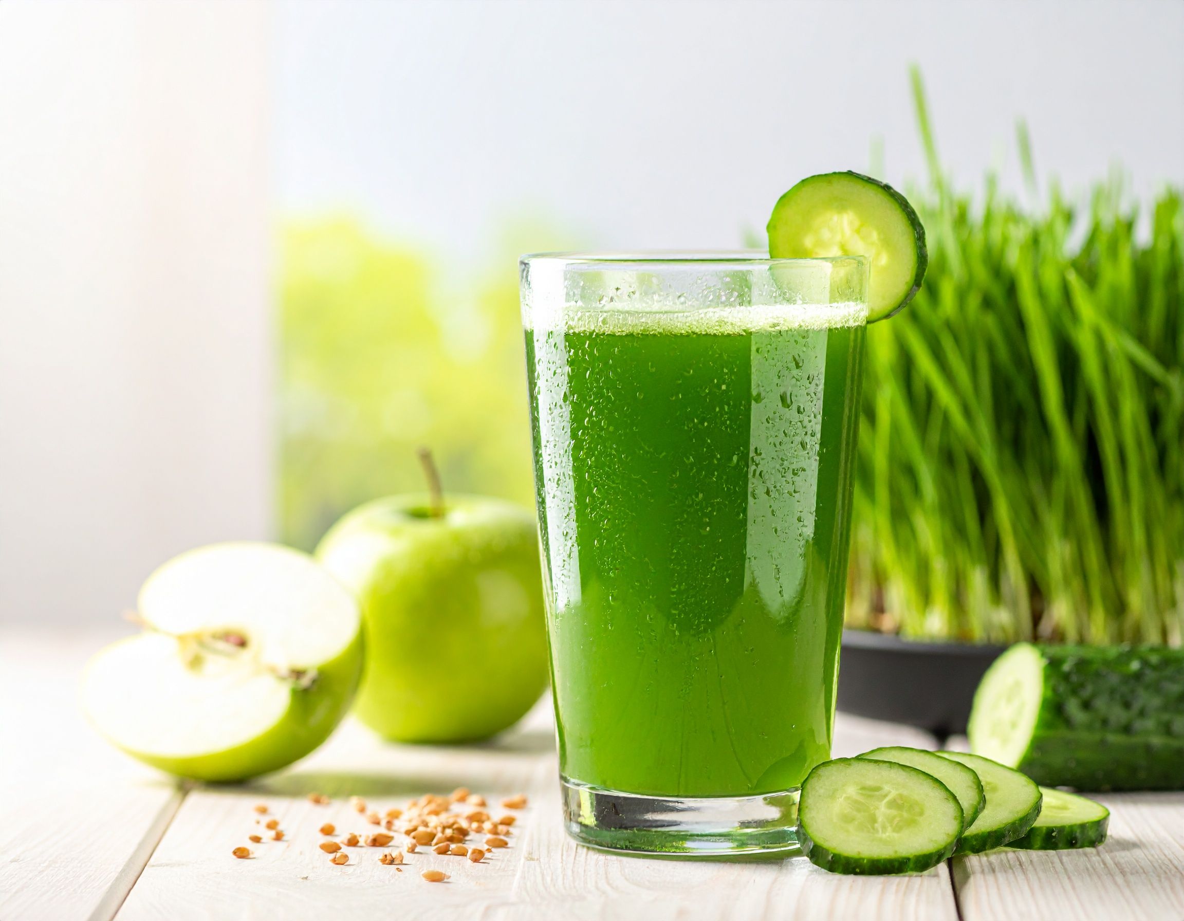 Wheatgrass Apple Cucumber Juice