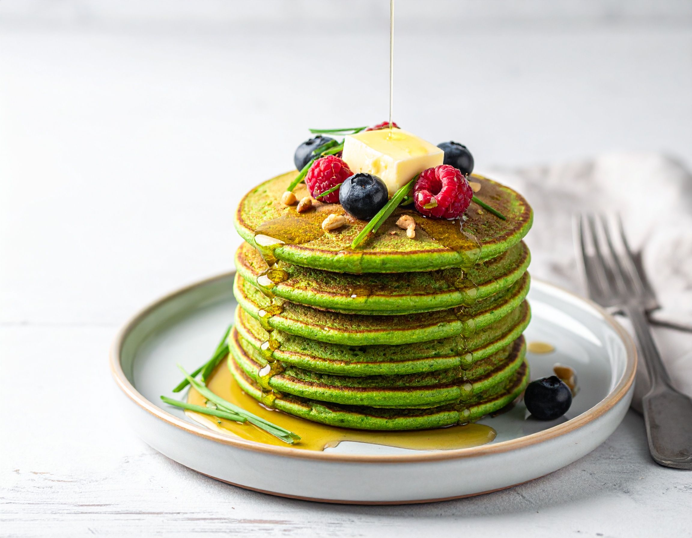 Wheatgrass Pancakes (Green Power Breakfast)