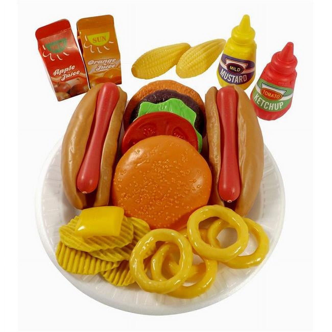 AZImport PS8010 Fast Food Play Set for Kids&#44; Includes Burger&#44; Hot Dog&#44; Potato Chips&#44; Onion Rings&#44; Corn & More Accessories