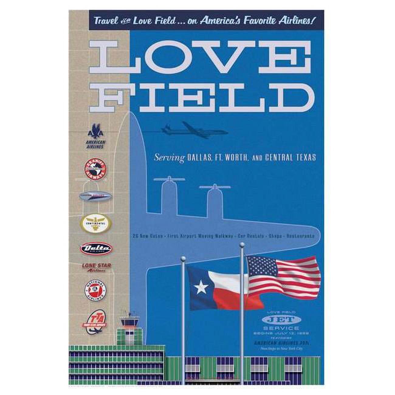 Jetage Aviation Art JA024 14 x 20 in. Dallas Love Field Poster