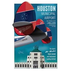 Jetage Aviation Art JA044 14 x 20 in. Houston Municipal Airport Poster