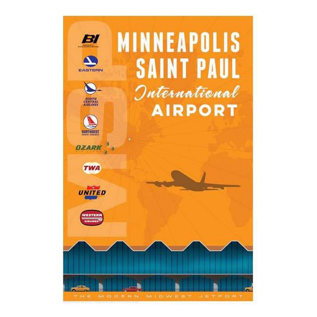 Jetage Aviation Art JA034 14 x 20 in. Minneapolis Saint Paul International Poster