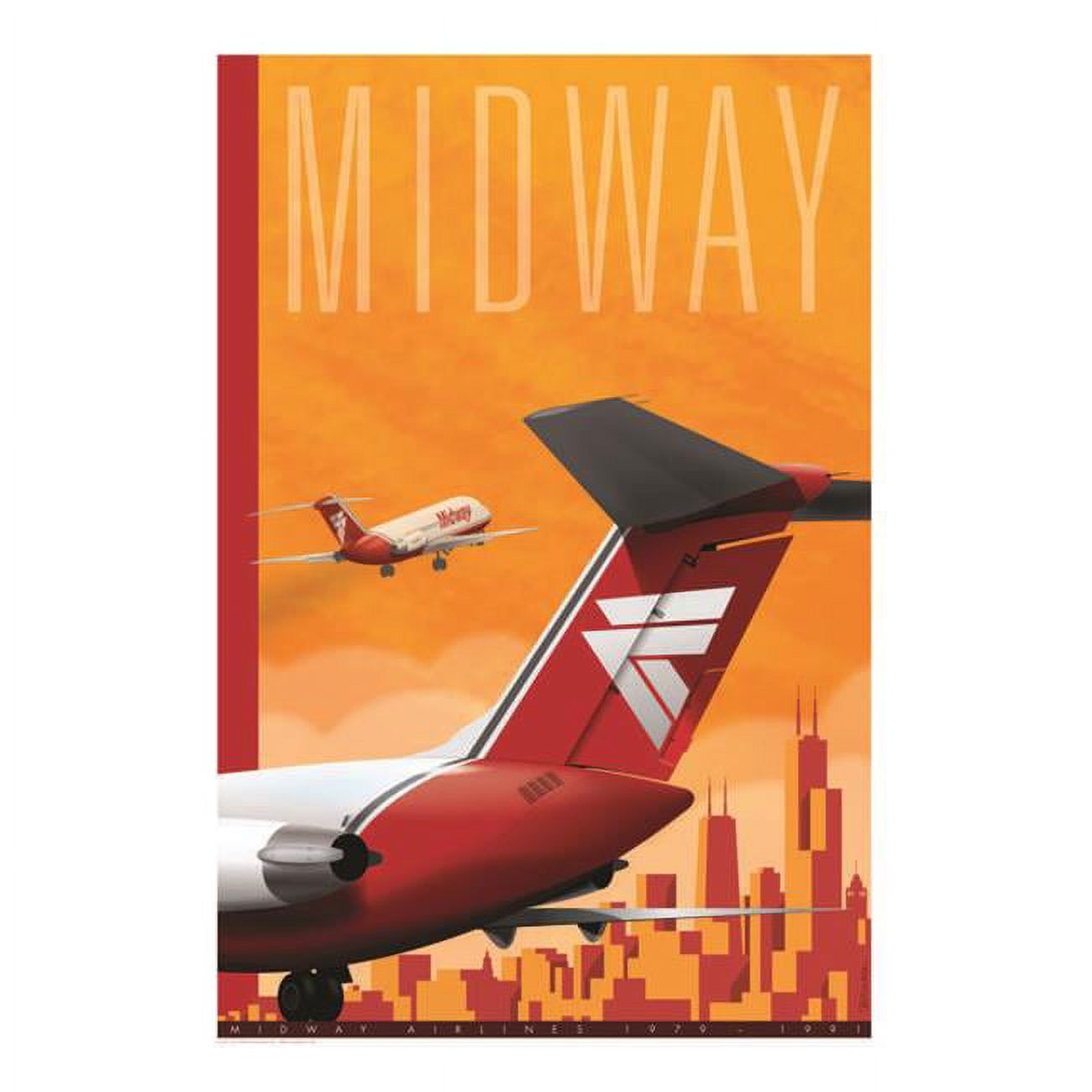 Jetage Aviation Art JA056 14 x 20 in. Midway Airlines Tribute Poster